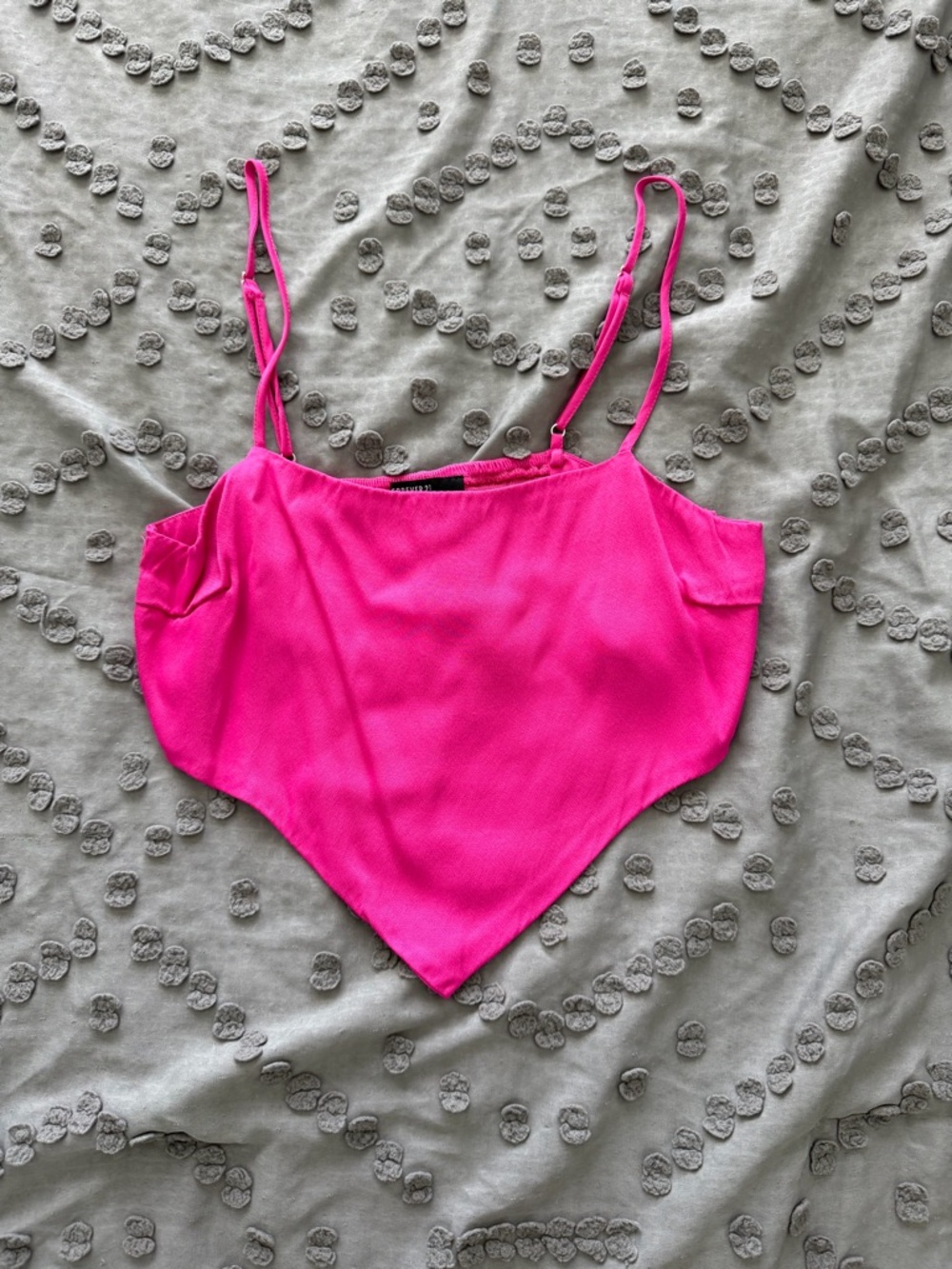Forever 21 Hot Pink Satin Bandanna Crop Top
